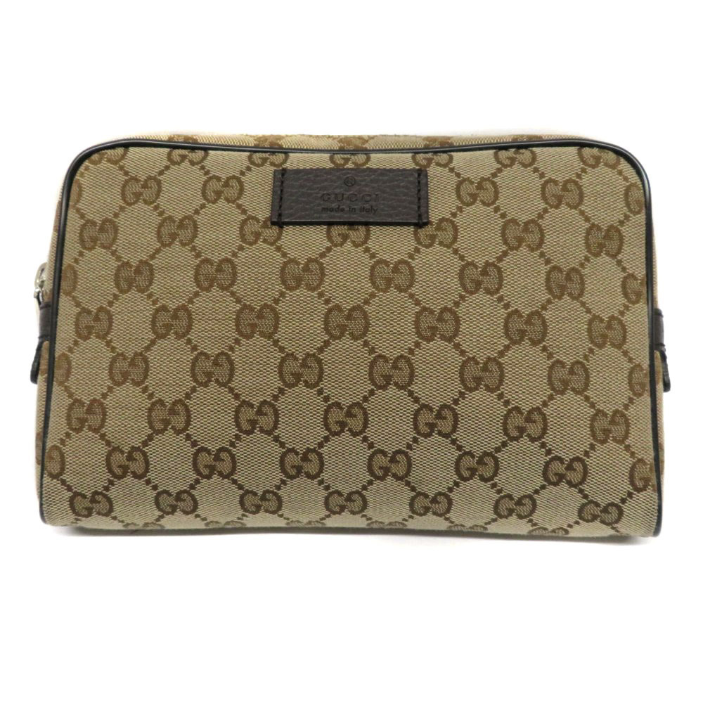 GUCCI Waist Clutch Body Bum Crossbody Belt Bag GG Canvas